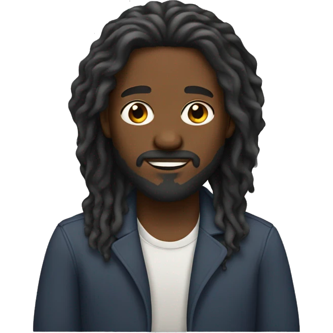 black man with beard and long hair emoji