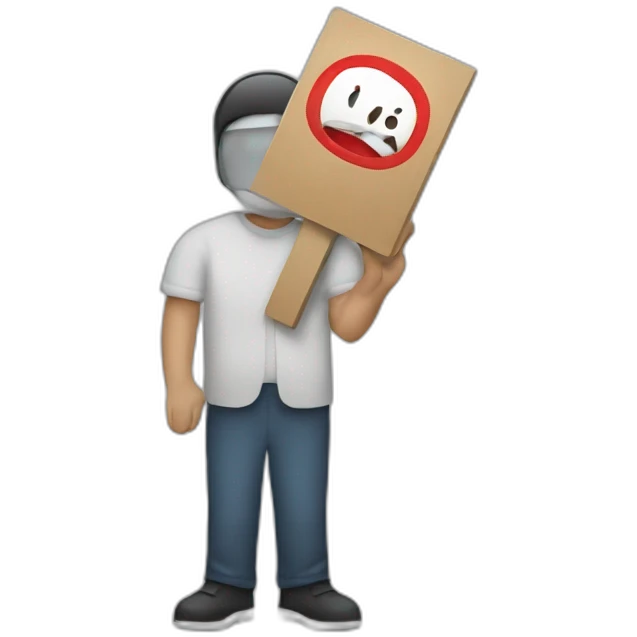 Placard of boycott in protest emoji