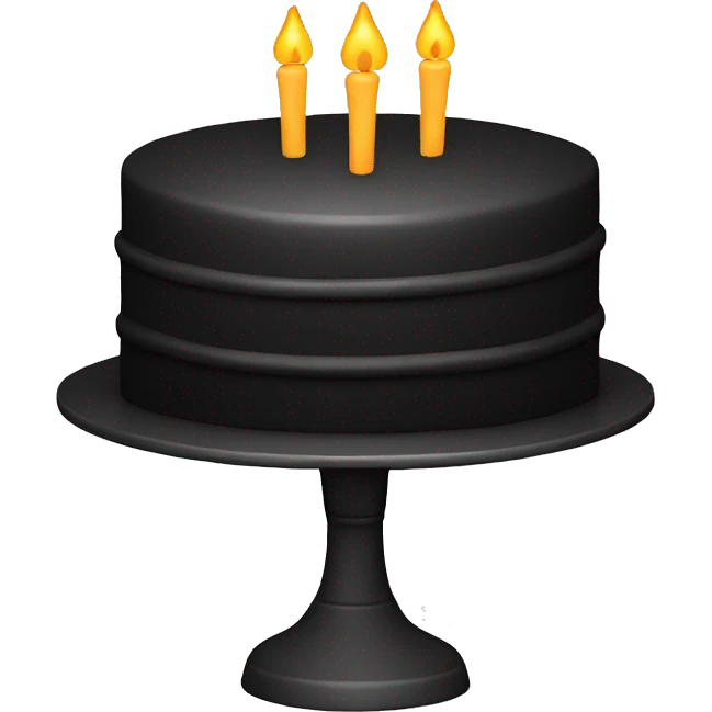 Black birthday cake emoji