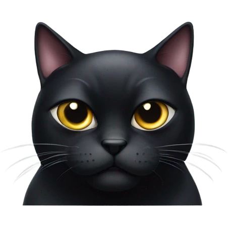 fat black cat with eyes too big for its head bulging eyes  emoji