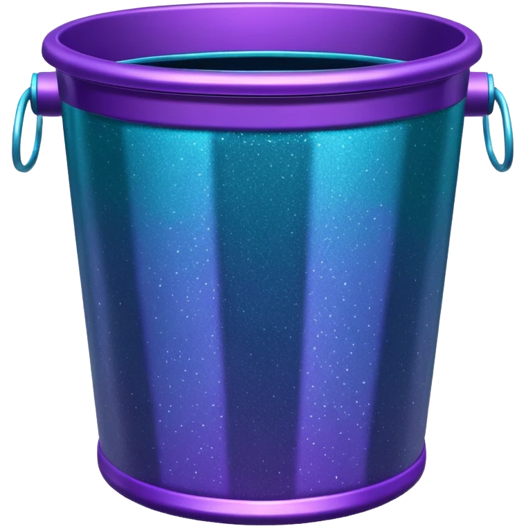 Glitter Purple and Cian  metal rubbish bin emoji