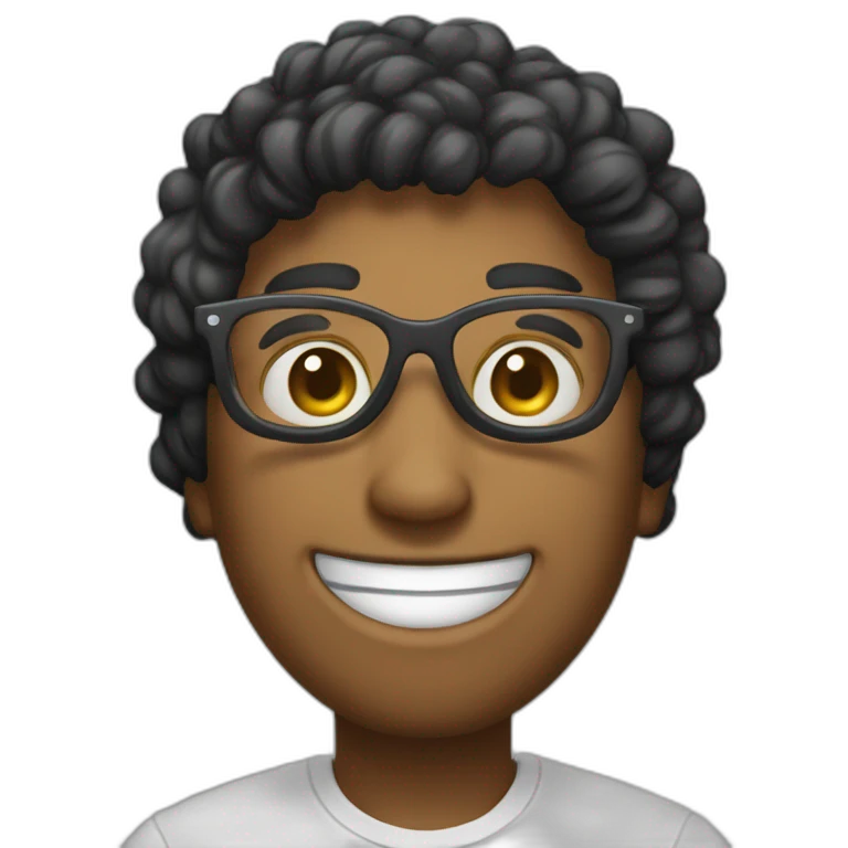 persona con unos lentes y una sonrisa emoji