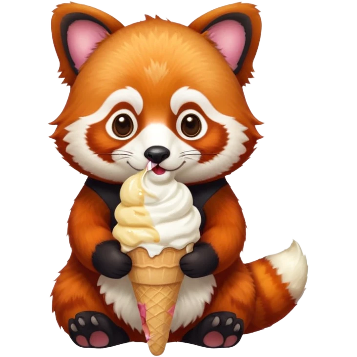red panda with ice cream emoji