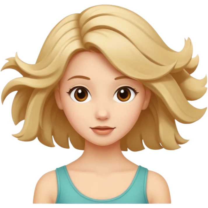 Girl twirling hair flirtatiously emoji