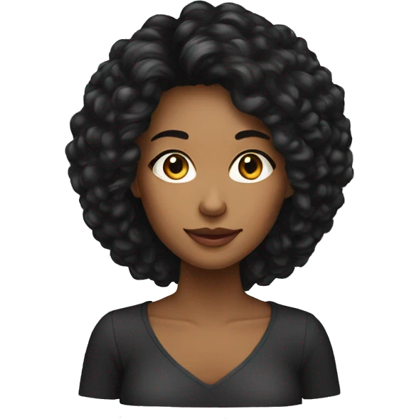 Mulher de cabelo longo preto  emoji