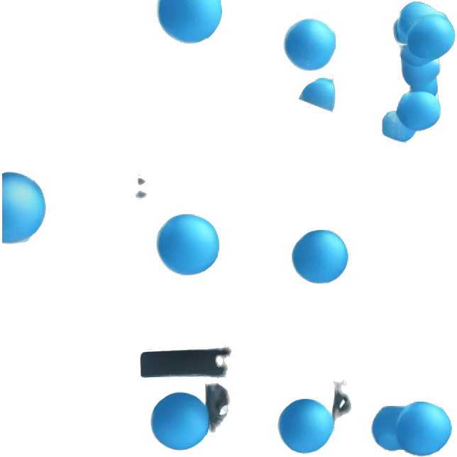 tall metal shelves with many blue orb prophecies emoji