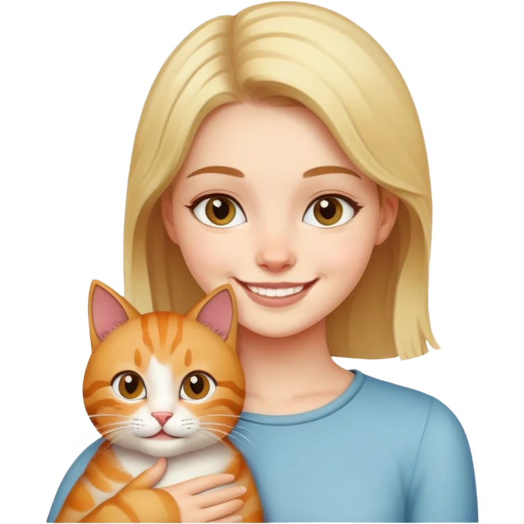 girl with cat emoji