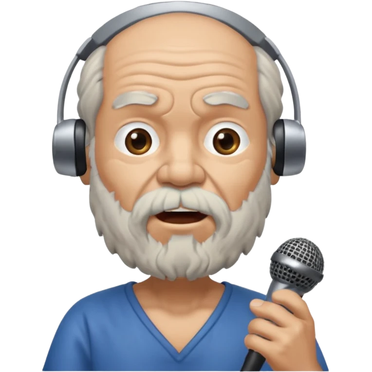 Socrates singing with micro emoji