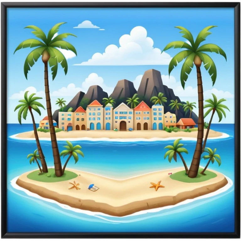 island infrastructure with a beach emoji