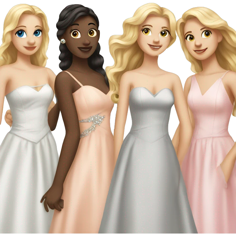 a group of white girls in prom dresses emoji