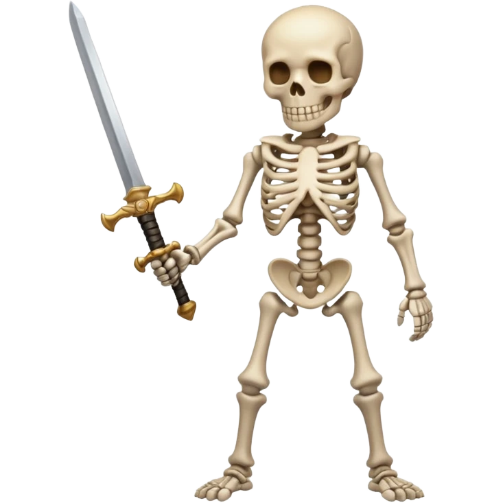 Skelton holding a sword cartoon emoji