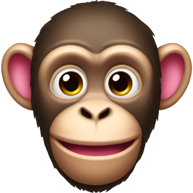 Monkey with a pink too too emoji