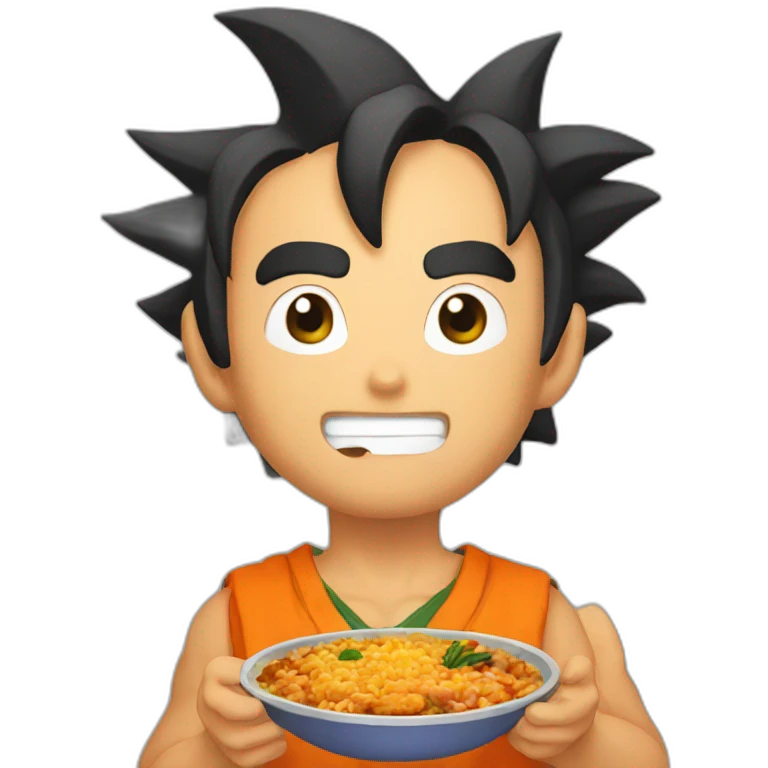 goku eat paella emoji