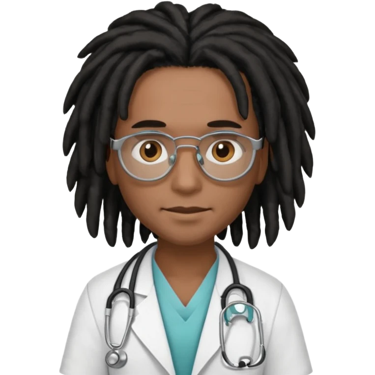  doctor with black dreadlock emoji