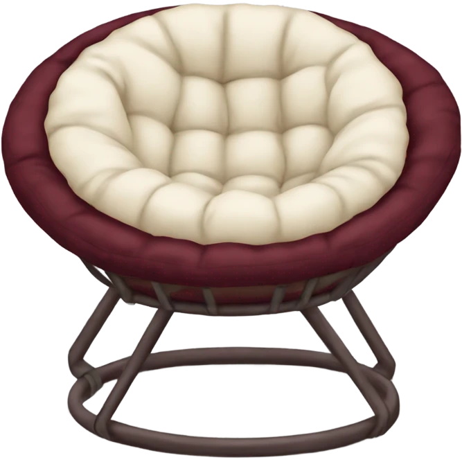 Cozy maroon and cream papasan chair emoji