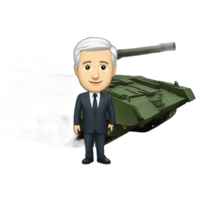 Volodimir Zelenski dans un tank russe emoji