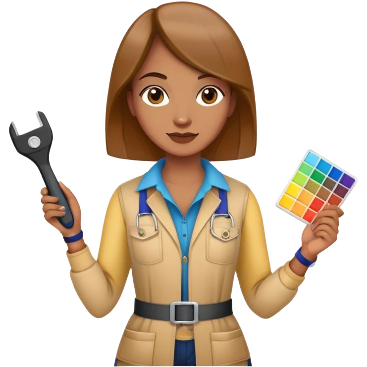 Interior designer with color swatches and measuring tape emoji