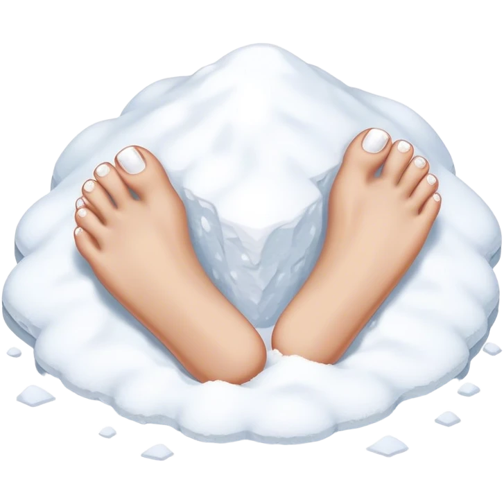 White painted toes in white stuff  emoji