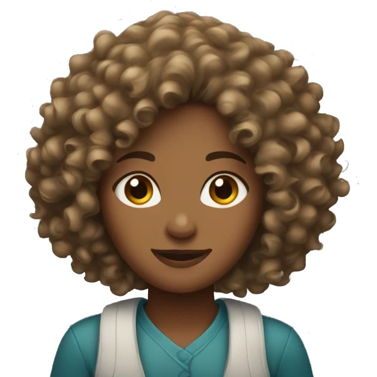 Curly hair woman emoji