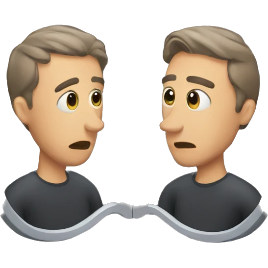  a man looking at a mirror and seeing himself emoji