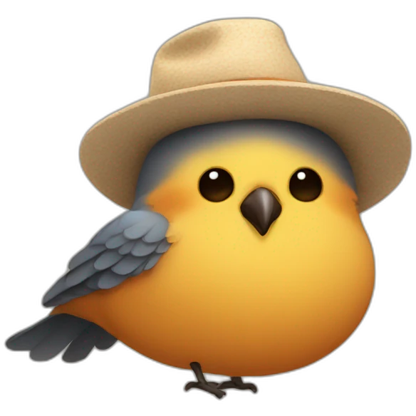 Bird with hat for sleeping emoji