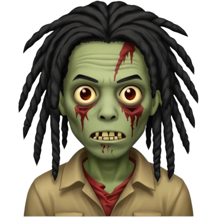 Man dreadlocks  hair black  zombie  emoji