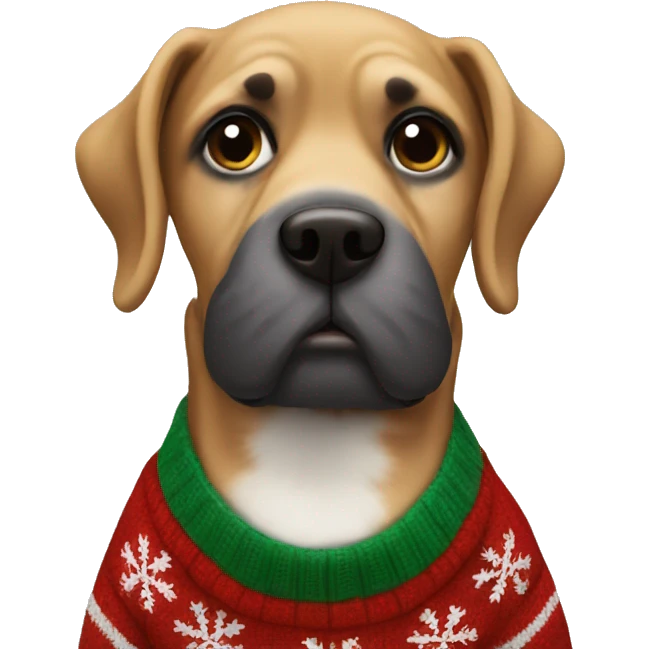 Dog with Christmas jumper  emoji