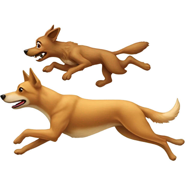 Dog being chased by coyote emoji