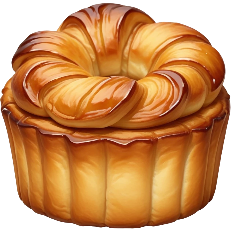 kouign amann, gâteau comme une brioche brillant de beurre et de sucre emoji