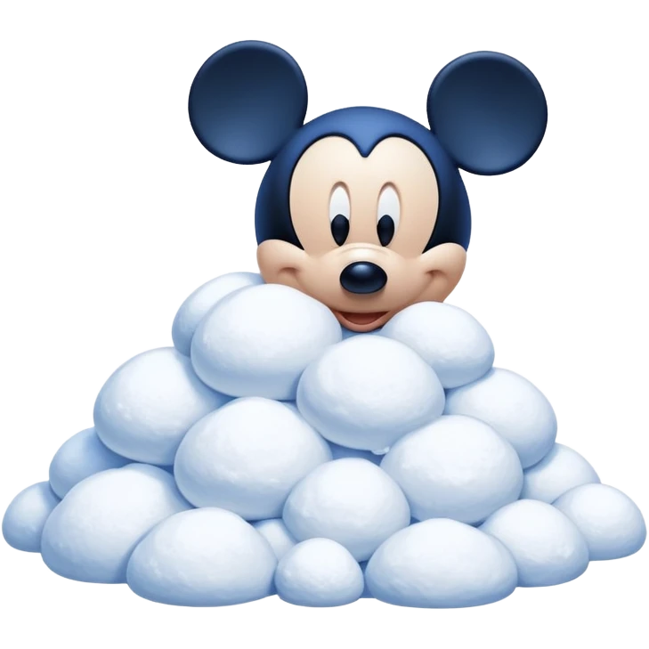 Mickey Mouse sniffing snow emoji