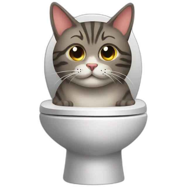 Cat toilet emoji