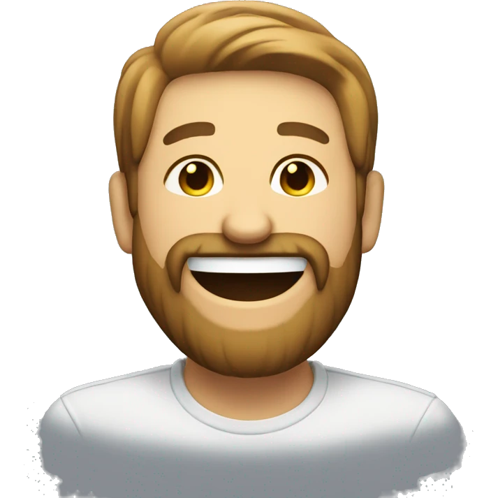 smiling man with beard laughing emoji
