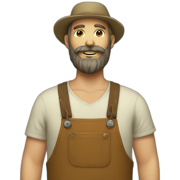 Hippie farmer with threads and beard emoji