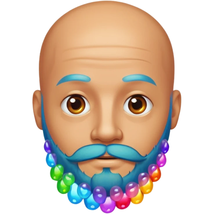 bald guy with beard made out of jellies emoji