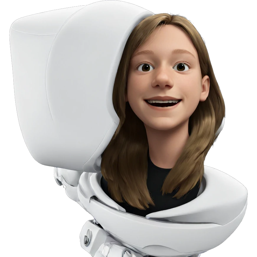 smiling astronaut on black background emoji