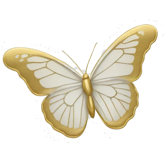 Gold outline and white butterfly  emoji