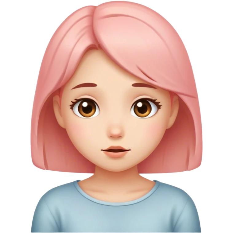 Cute shy girl blushing and speechless  emoji