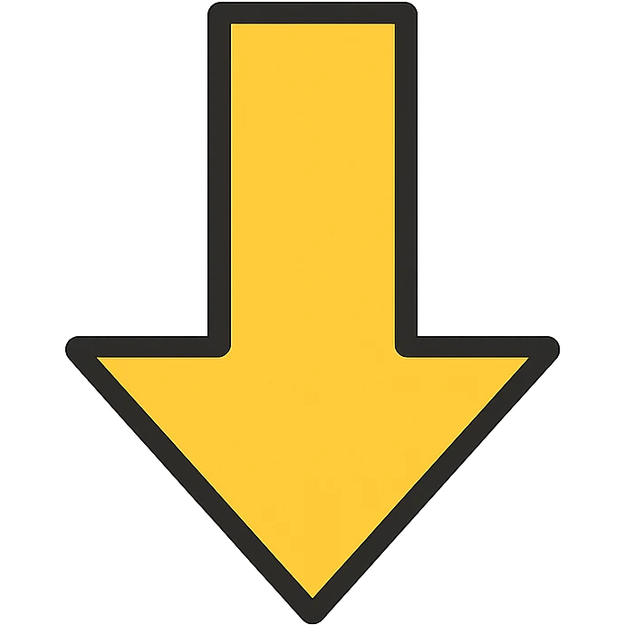 down arrow, outlined, modern style, no text emoji