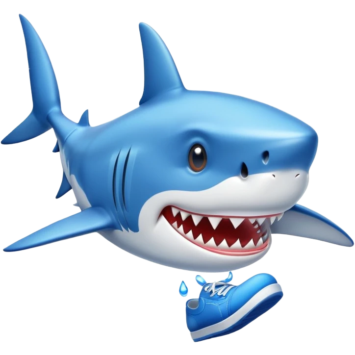 Shark with blue shoes emoji