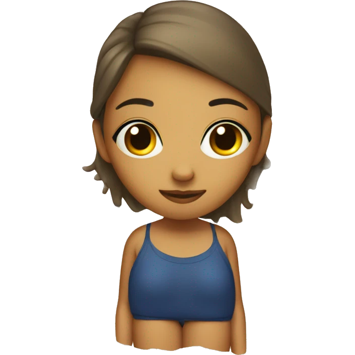 Girl chilling on a beach emoji