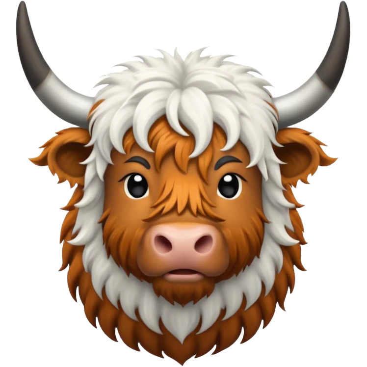black and white highland cow emoji