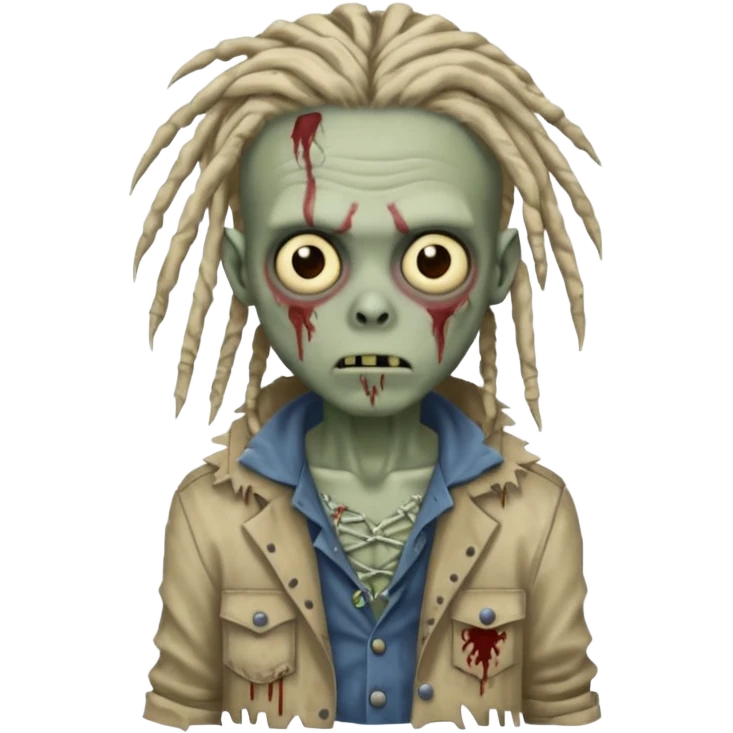 zombie boy with dreads emoji