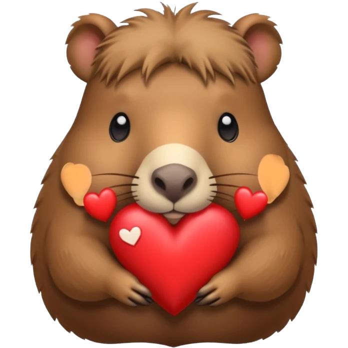 Capibara tierno con un corazón emoji