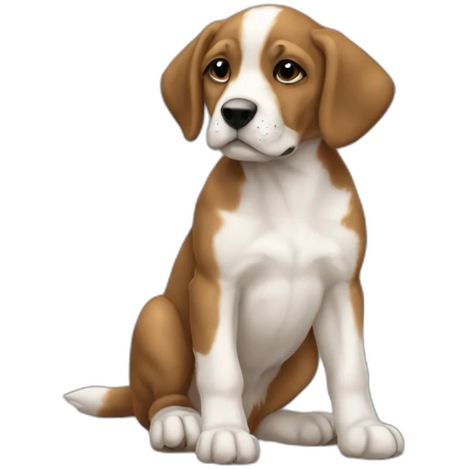 sitting puppy Braque D'Auvergne emoji