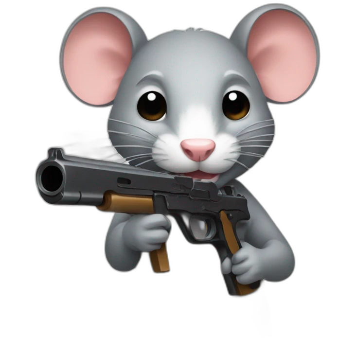rat with gun emoji