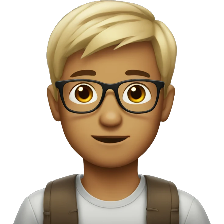 short haired boy with glasses emoji