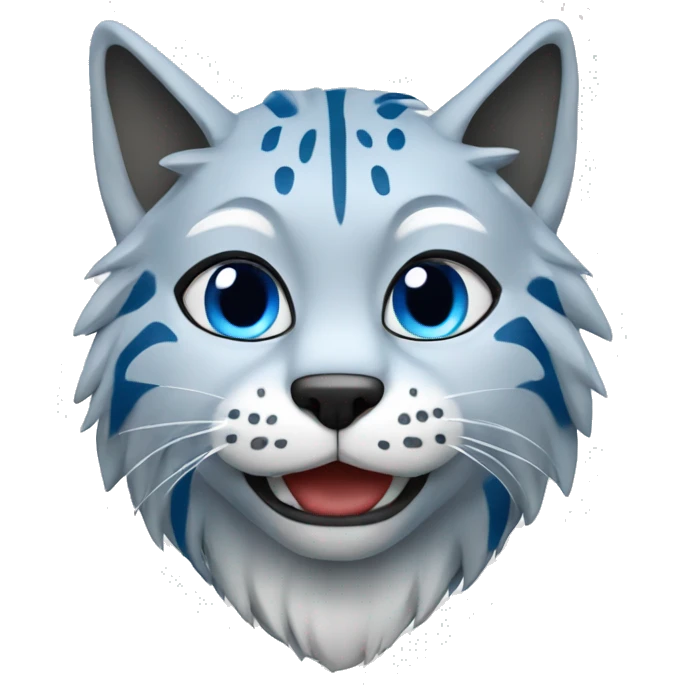 A blue lynx with a laptop emoji