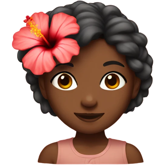 girl with hibiscus flo emoji