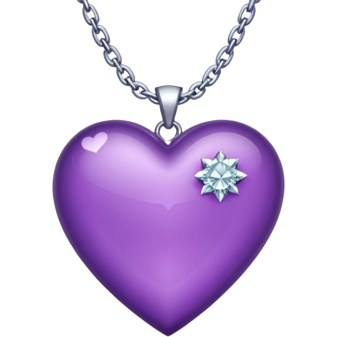 purple heart with diamond chain around it emoji