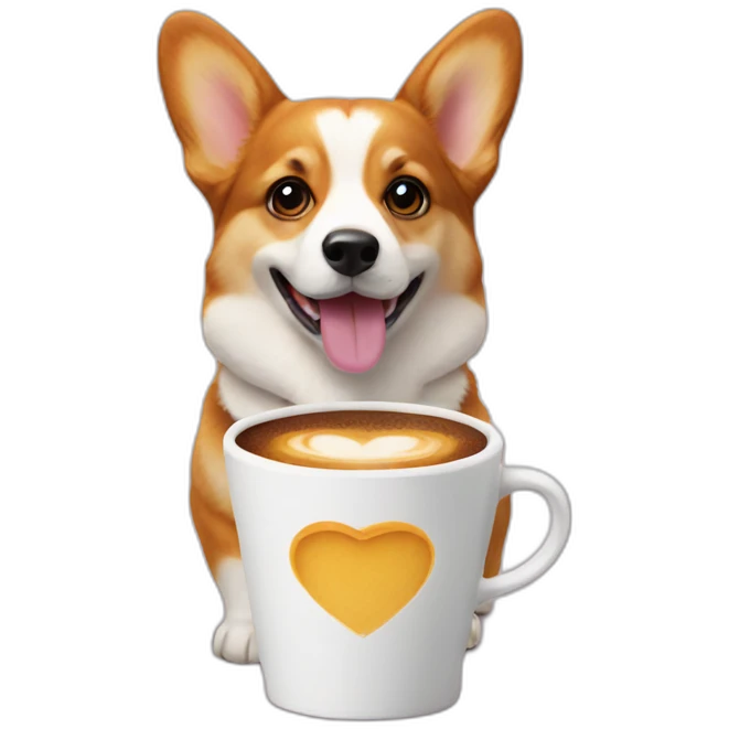 corgi coffee emoji